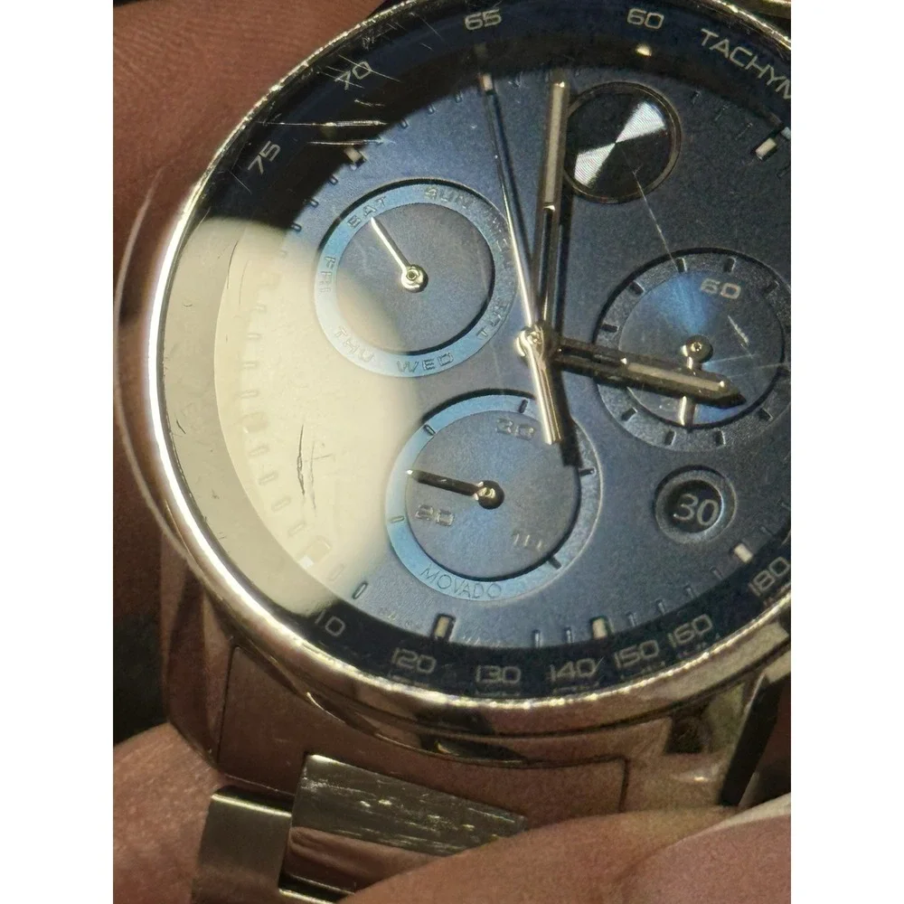 Movado Men's Bold Verso Silver-Tone Dial Quartz Watch